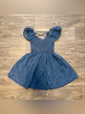 easel | Dresses | Easel Blue Denim Chambray Front Button Maxi Dress  Oversized | Poshmark